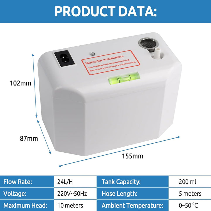 Kondensatpumpe, Kondensatpumpe Heizung 24L/H, Kondenswasserpumpe mit Überlaufalarm, Silent Automatis