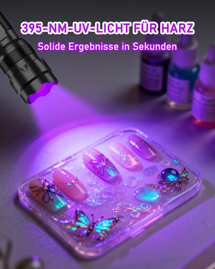 UltraFire 395-405nm UV Taschenlampe Einstellbarer Fokus Schwarzlicht, Zoomable Ultraviolett LED Tasc