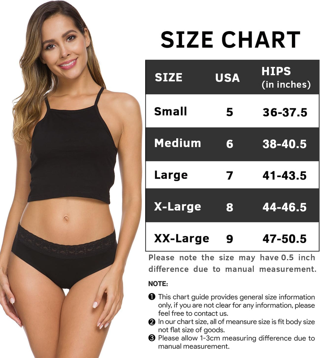 Damen-Unterwäsche, Baumwolle, Bikini-Höschen für Damen, Unterhose, Slips, Hipster, Spitze, 5er-Pack