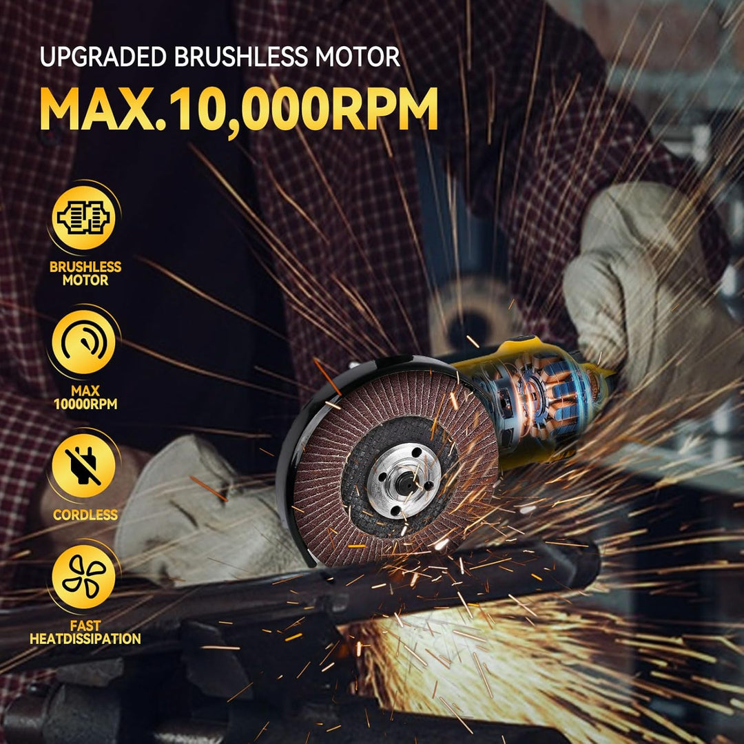 Akku-Winkelschleifer für Dewalt, 125 mm 10.000 U/min Trennwerkzeug elektrischer Schleifer bürstenlos