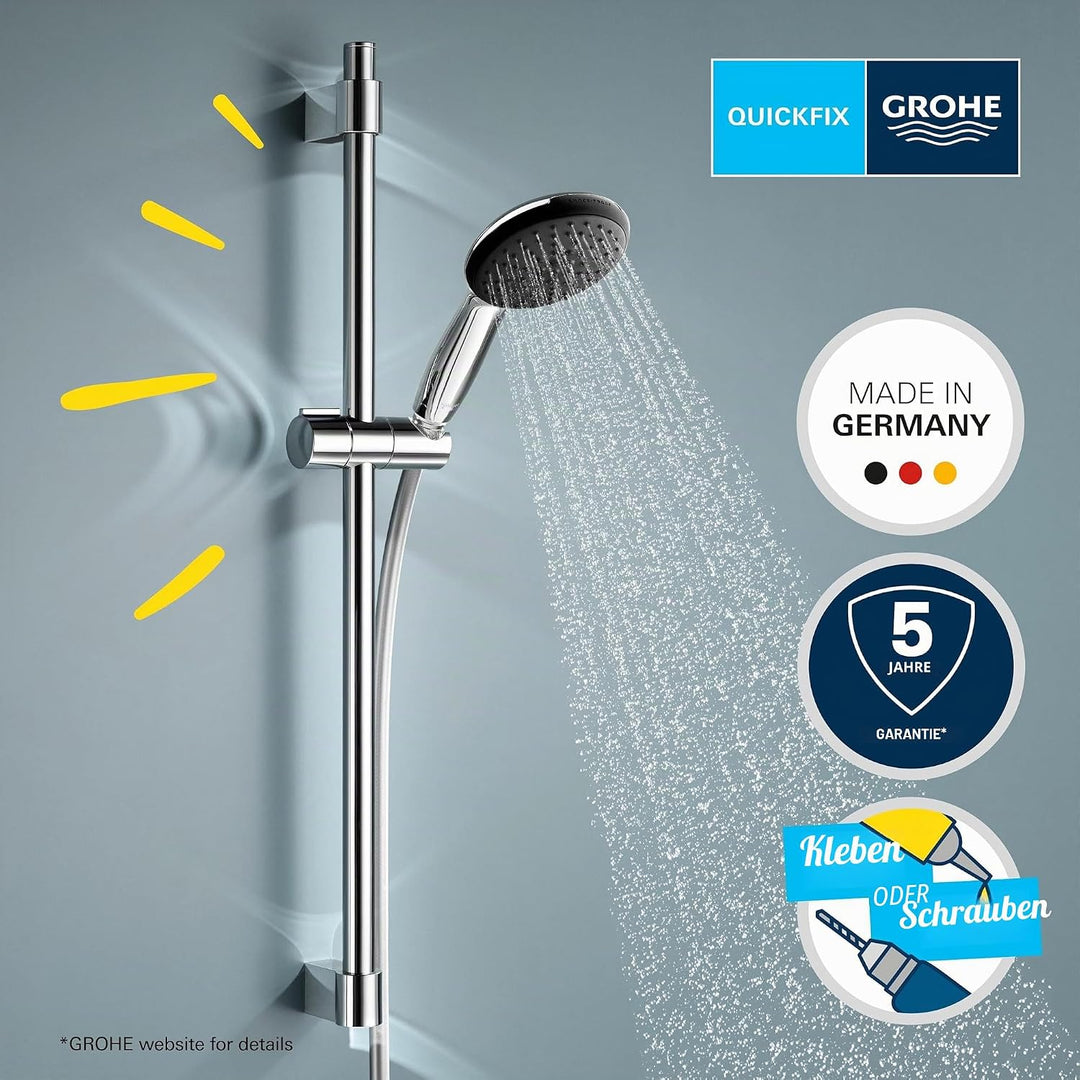 GROHE Vitalio 110, Duschset wassersparend, 8l pro Min (Brausestangenset mit: Duschkopf 1 Strahlart,