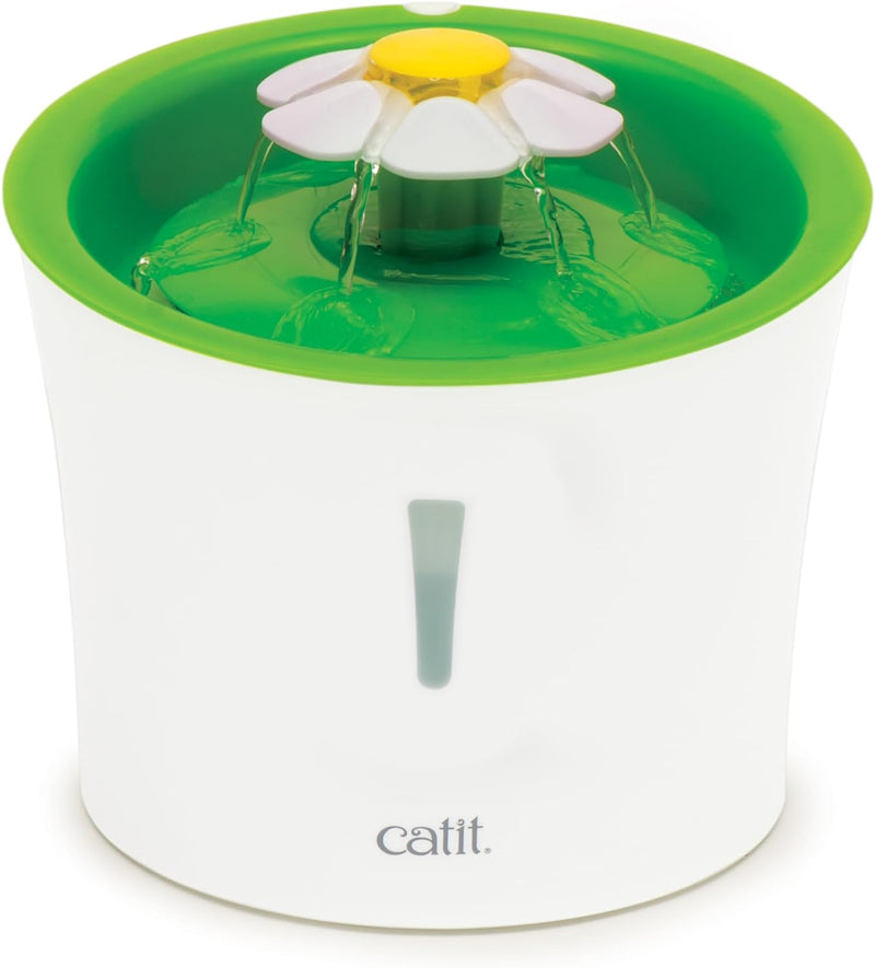 Catit Flower Fountain, Blumentrinkbrunnen für Katzen, 3L, weiss/grün, 1 Stück (1er Pack), 1 Stück (1