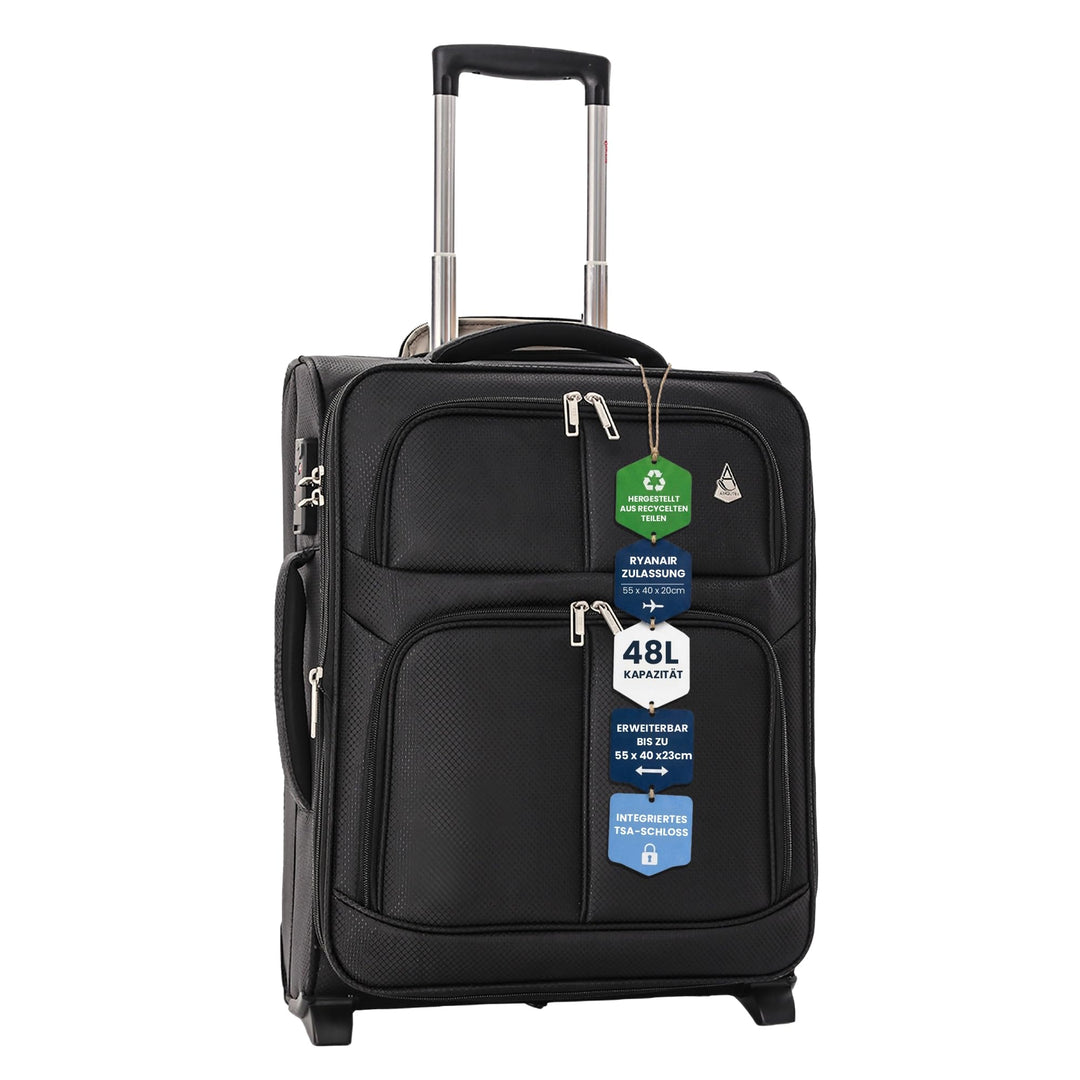 Aerolite Erweiterbar 55x40x20 auf 55x40x23 Lufthansa Eurowings 2024 Eco Handgepäck Bordgepäck mit 2