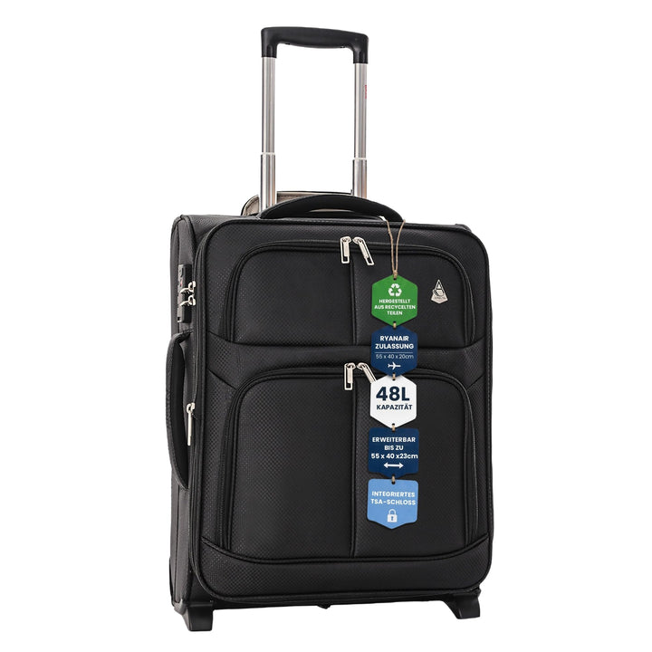 Aerolite Erweiterbar 55x40x20 auf 55x40x23 Lufthansa Eurowings 2024 Eco Handgepäck Bordgepäck mit 2
