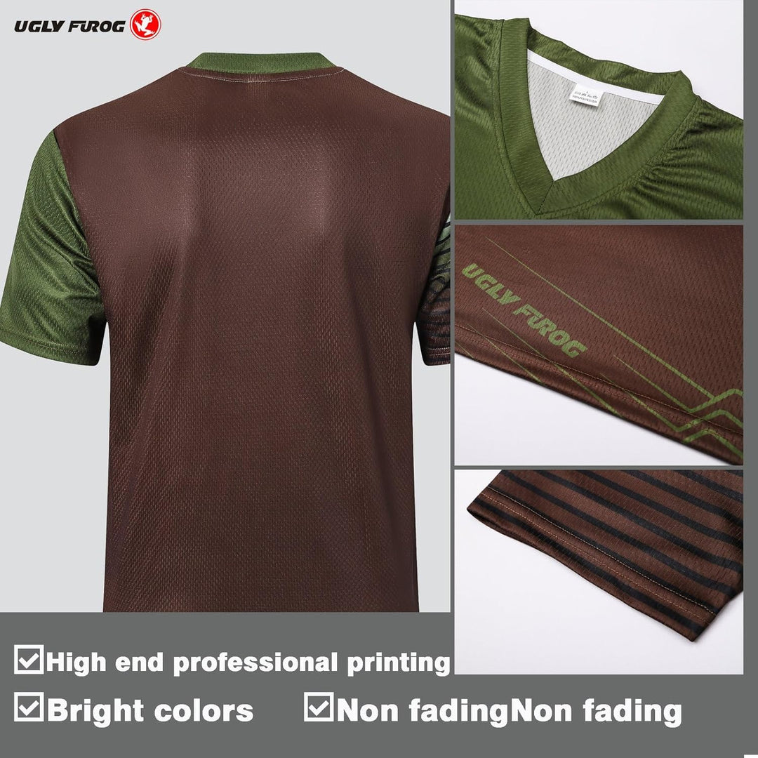 Herren Kurzarm Shirt MTB Leicht Atmungsaktiv Sanft Sport Fitnessstudio Radtrikot Dsjf08 M, Dsjf08 M
