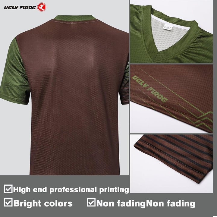 Herren Kurzarm Shirt MTB Leicht Atmungsaktiv Sanft Sport Fitnessstudio Radtrikot Dsjf08 M, Dsjf08 M