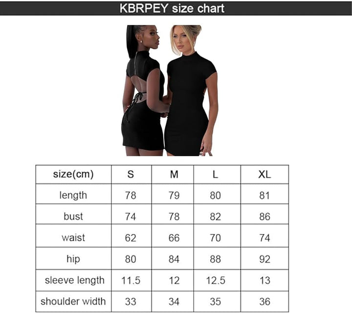 KBRPEY Sommerkleid Damen Kurz Rundhalsausschnitt Cut Out Kleid mit Schlitz Bodycon Elegant Ärmellos