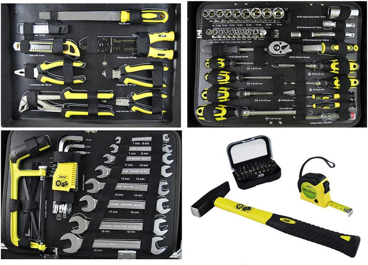 CAJA DE HERRAMIENTAS DE ALUMINIO 108 PIEZAS VASOS 1/2"