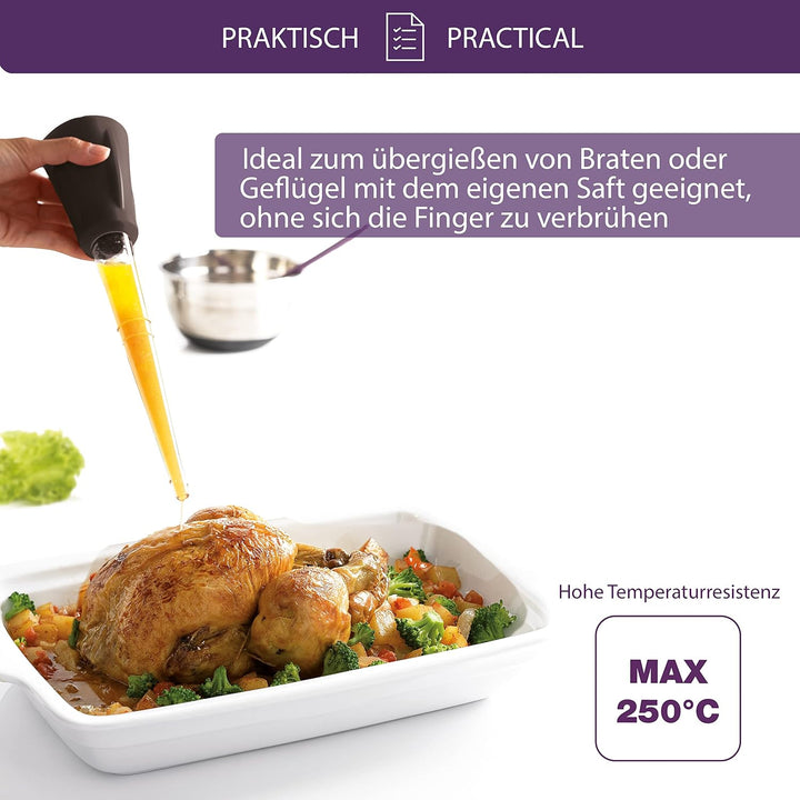 Mastrad Bratenspritzen, Silikon, Schwarz, 30 x 6.5 x 6.5 cm Schwarz 30 x 6.5 x 6.5 cm, Schwarz 30 x