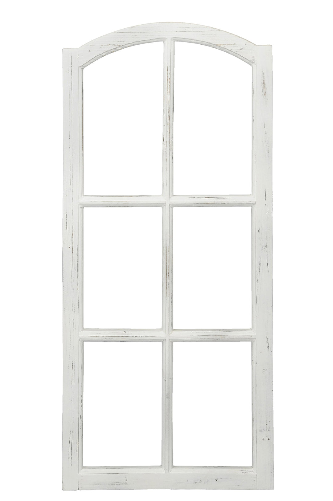 Posiwio Deko-Fensterrahmen Holz- Rahmen Fenster-Attrappe Holz Shabby Weiss gewischt Vintage