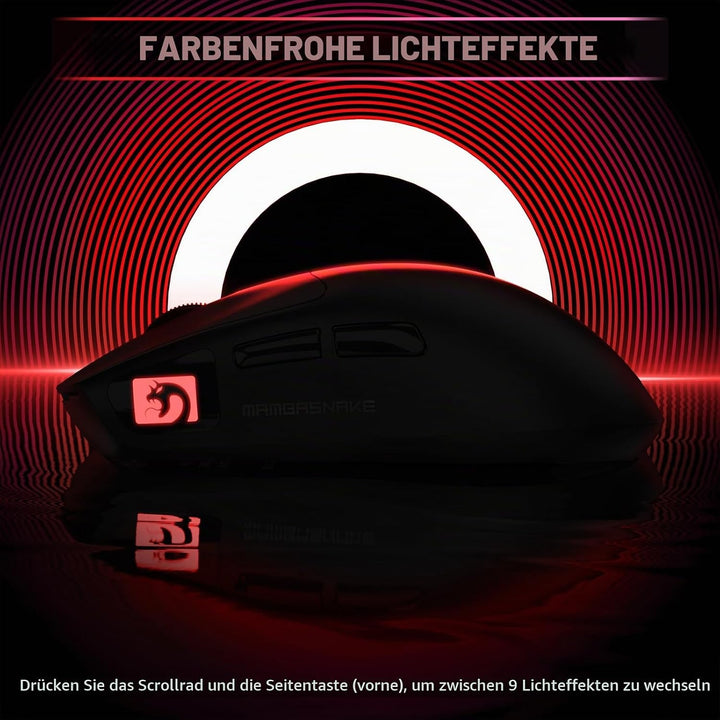 MAMBASNAKE M4 Ultra-Leichte Kabellose Gaming-Maus, 53g, PAW3311 Sensor, 24000 DPI, Tri-Mode Bluetoot