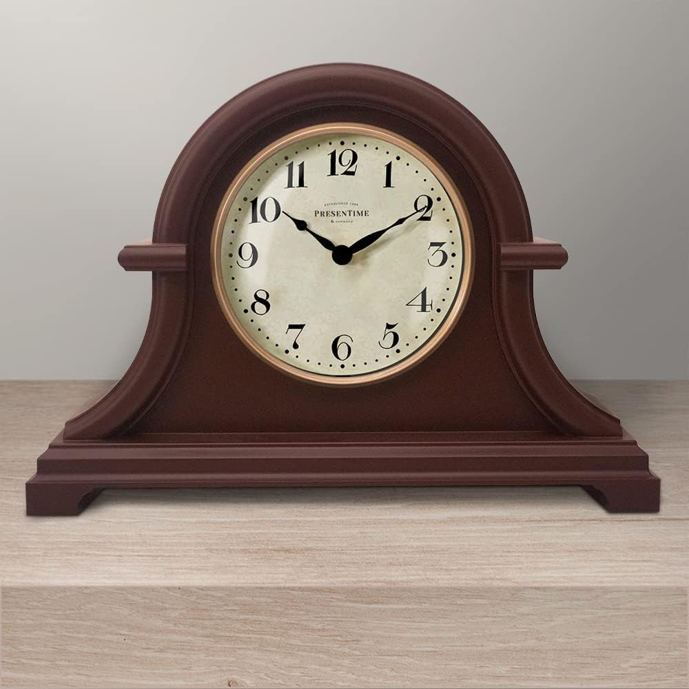 Presentime &amp; Co. Kaminuhr, Vintage-Landhaus-Serie, Napoleon-Schreibtisch- und Regaluhr, 33 x 25,4 cm