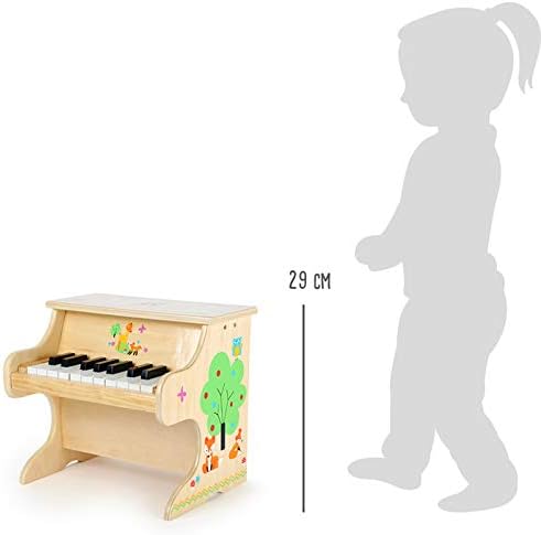 Small Foot Klavier Kleiner Fuchs aus Holz, Kinderinstrument mit Einer Tonleiter für erste Musikerfah