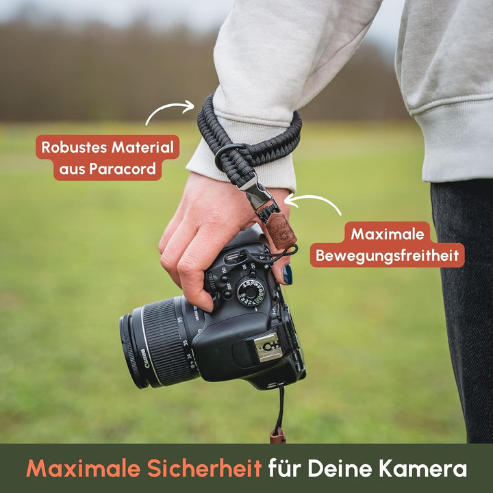 C-Rope Kamera Handschlaufe The Claw aus handgeflochtenem Paracord. Kameragurt mit Schnellverschluss-