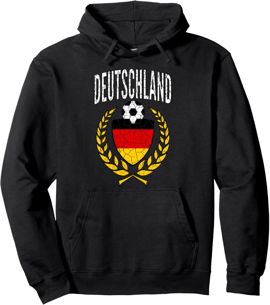 German Soccer Jersey Styled Laurel - Fussball Fan Support Pullover Hoodie