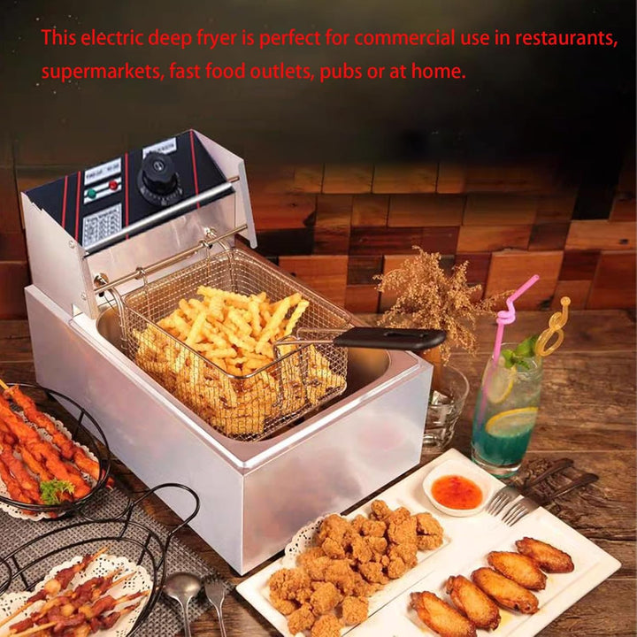 Levkitch Edelstahl Doppel Fritteuse 1 * 5.5L Tank Deep Fryer mit Kaltzonenfunktion und regelbarer He