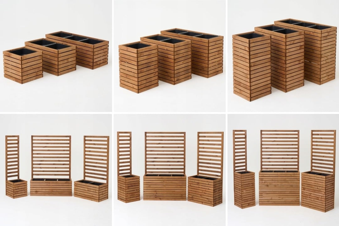 Modulares Rankgitter 50cm hoch – Spalier für Homerzo Pflanzkübel – Erweiterbare Holz Gitterwand für