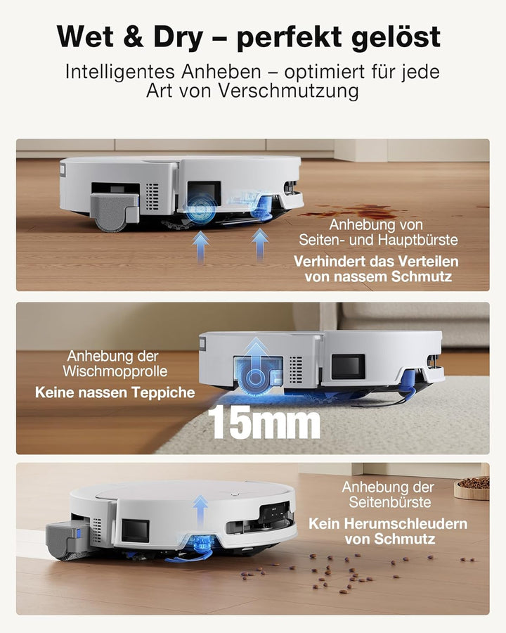 ECOVACS DEEBOT T90 Omni Saugroboter mit Wischfunktion, Roboterstaubsauger 30.000 Pa, OZMO-Roller 3.0