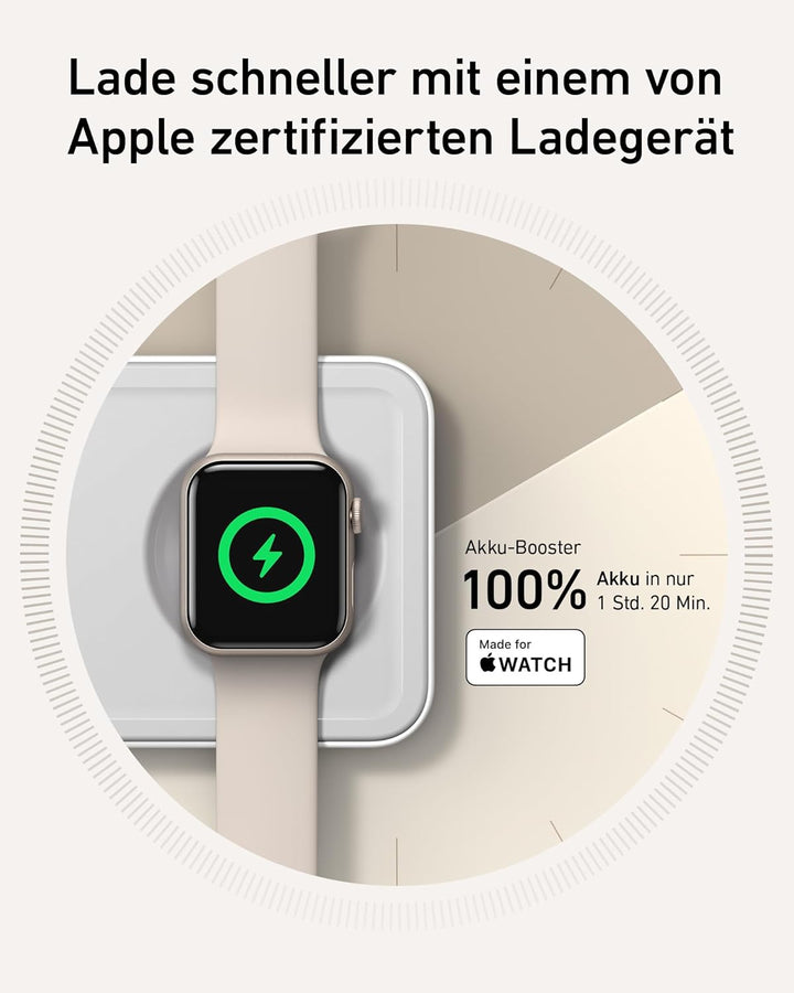 Anker MagGo Faltbare 3-in-1 Kabellose Ladestation, Qi2-zertifiziertes ultraschnelles 15W kabelloses