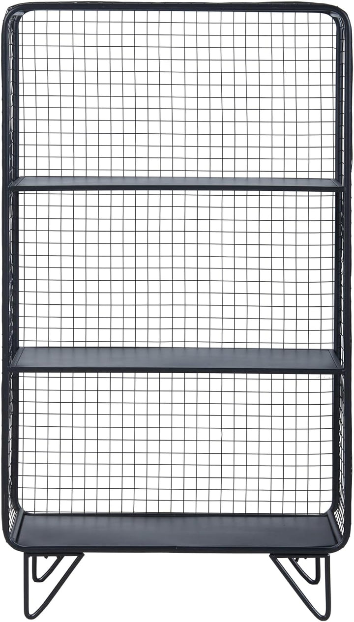 [en.casa] Standregal Volda Metallregal mit 3 Ebenen Gitterregal mit Hairpinlegs Schwarz Pflanzenrega