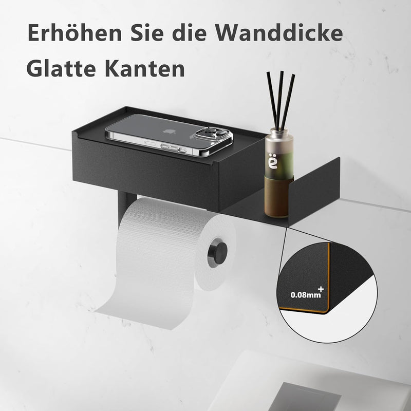 Toilettenpapierhalter Ohne Bohren, Okiuen Toilettenpapierhalter mit Feuchttücherbox Klopapierhalter