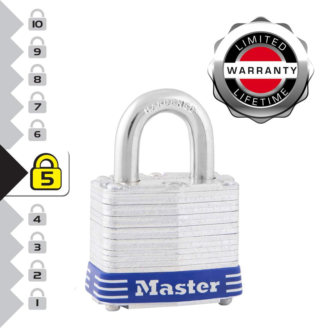 MASTER LOCK 3EURD VORHÄNGESCHLOSS 38MM LAMELLIERTER STAHL BÜGEL 19MM 5,9 x 4 x 2,1 cm, 5,9 x 4 x 2,1