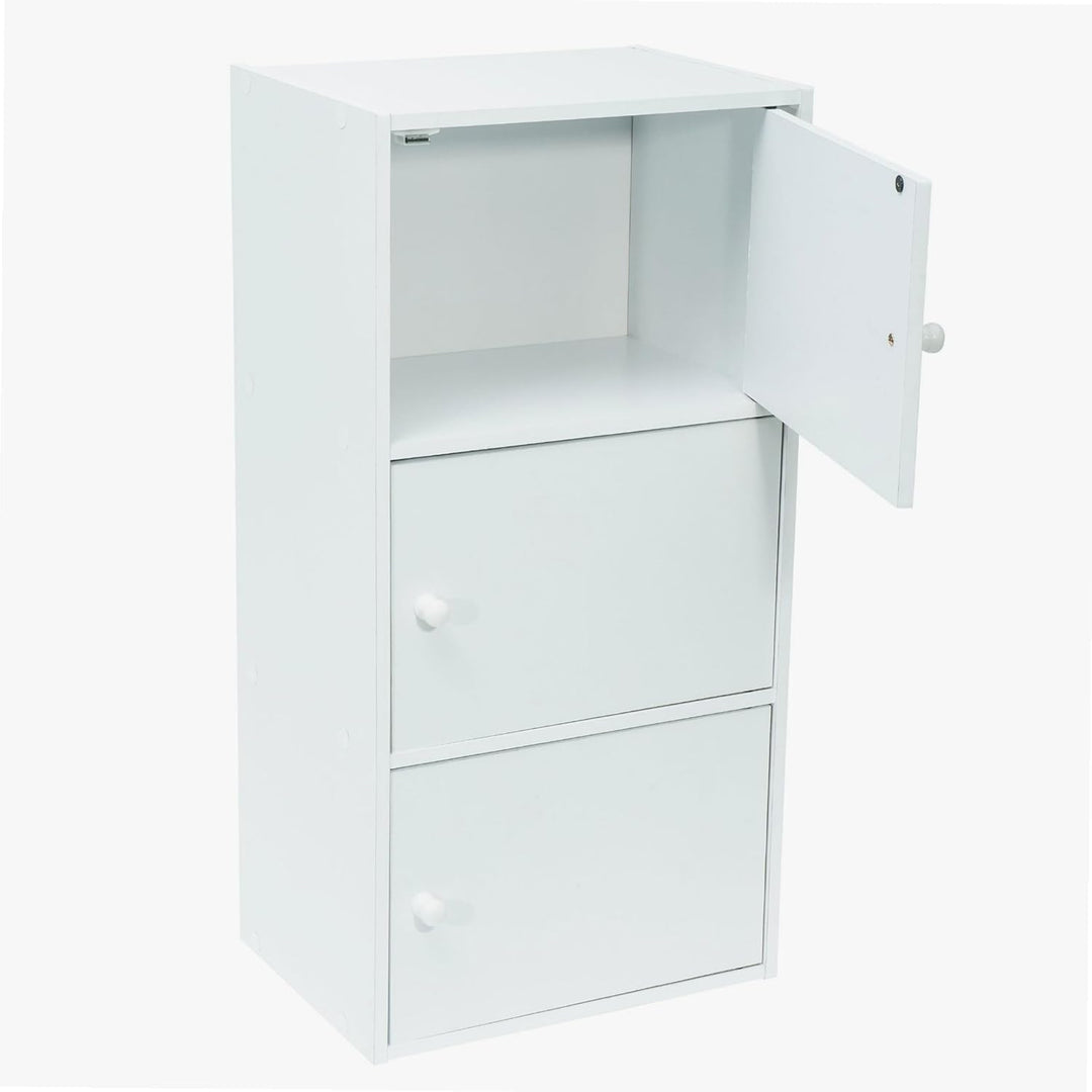 WERKA PRO Weisses Möbel mit Türen 3 Türen (80 x 40 x 29 cm) 3 Türen (80 x 40 x 29 cm) Weiss, 3 Türen
