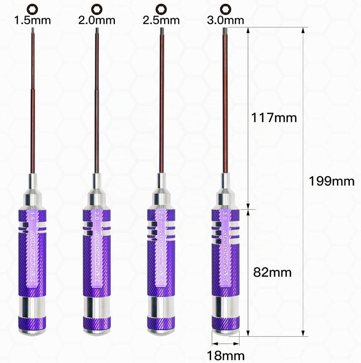 ARROWMAX Sechskant-Schraubendreher-Set für RC-Werkzeuge – Sechskant-Schraubendreher-Set für ferngest