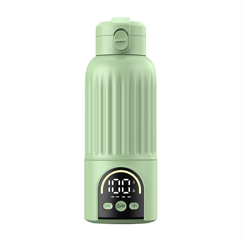 Tragbarer Baby Flaschenwärmer, Kabelloser Milchwärmer mit 500ml Kapazität, 140W Schnellaufheizung, L