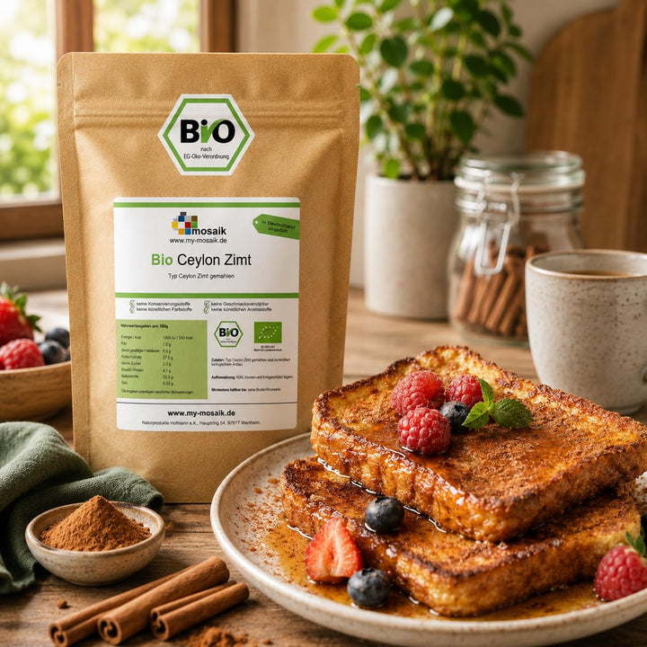 Bio Ceylon Zimt 1000g gemahlen - Typ Ceylon - Premium Qualität, keimreduziert, glutenfrei, laktosef