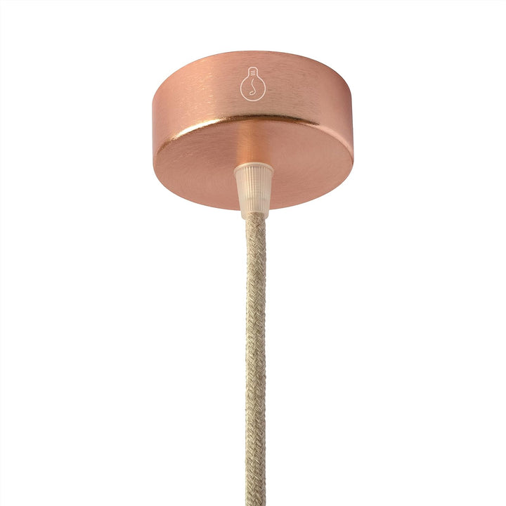 AMARCORDS - 3 Baldachin rosetten aus Metall, Farbe KUPFER, Lampengehäuse komplett mit Kabelklemmenzu