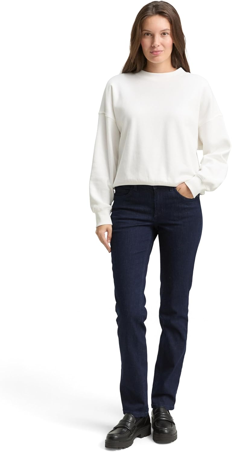 TOM TAILOR Damen Alexa Straight Jeans 26W / 32L 10115 - Clean Rinsed Blue Denim, 26W / 32L 10115 - C