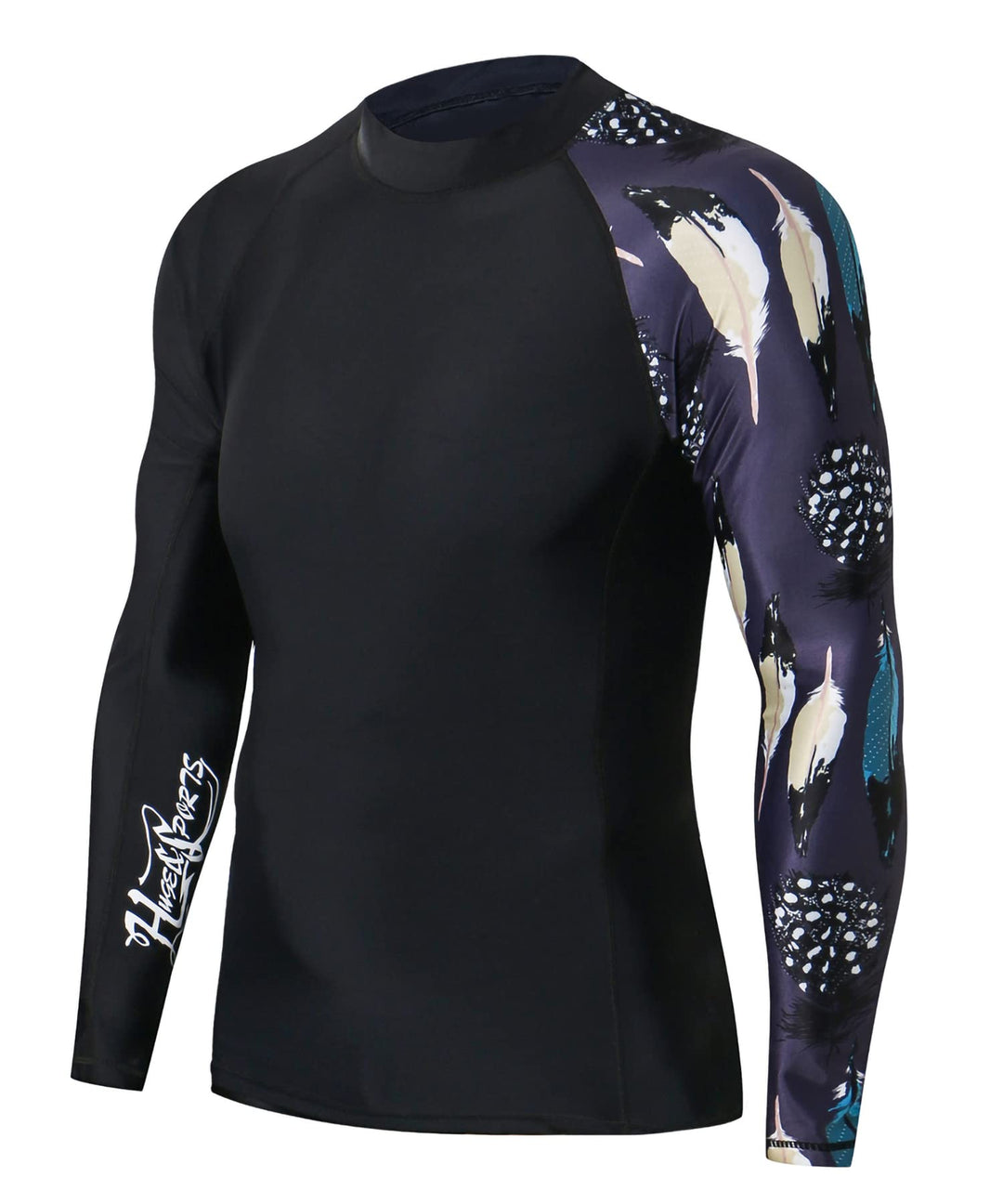 HUGE SPORTS Herren Spleiss Rashguard Langarm Rash Guard Shirt Langarmshirt alle Outdoor Aktivitäten