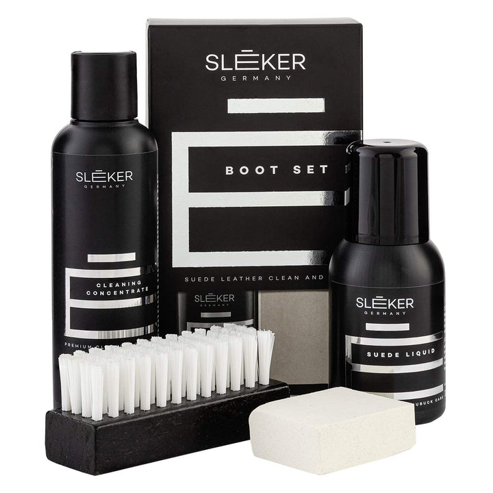 SLEEKER Boot Set, praktisches Rauleder Reinigungsset zur kraftvollen Reinigung und Pflege von Boots