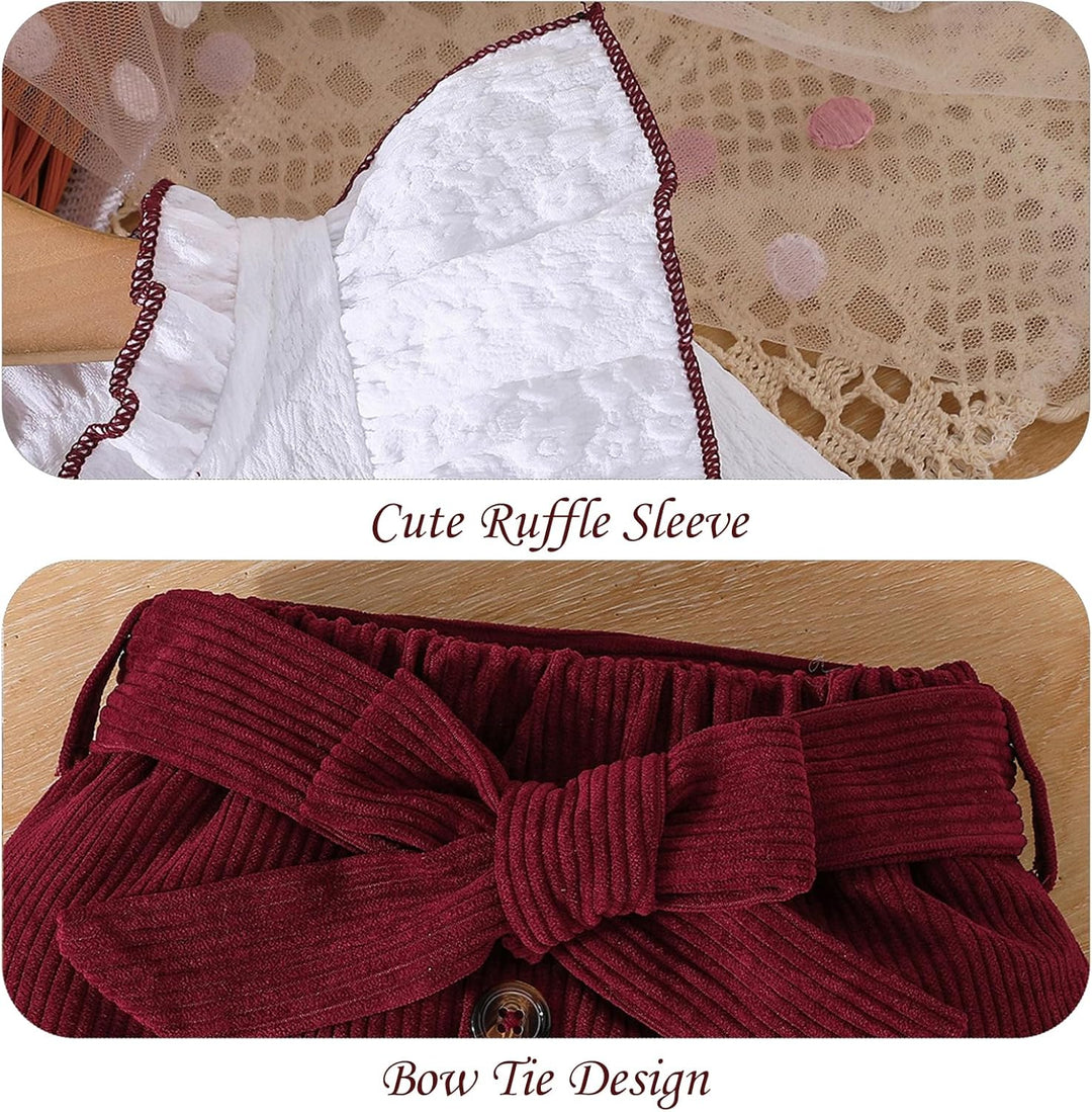 Kleinkind Baby Mädchen Outfits Ruffle Rollkragen Langarm Shirt + Bowknot Mini Rock 2 Stück Herbst Wi