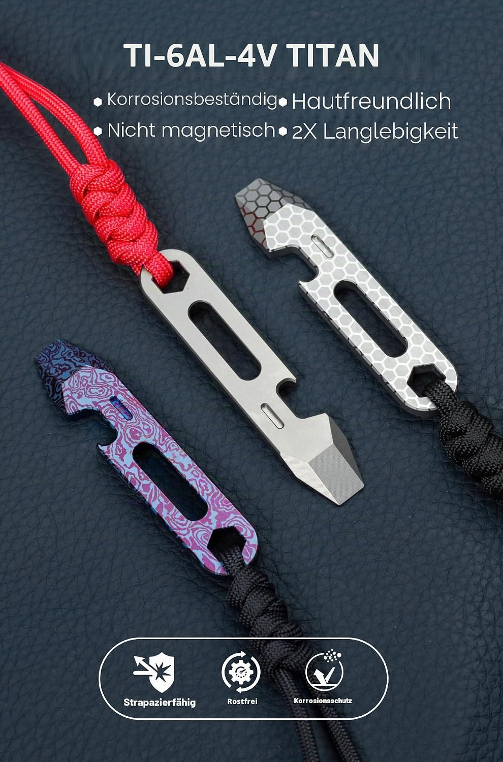KEEPO LINK Titan Pry Bar mit Flaschenöffner, Schraubenschlüssel &amp; Lineal | 4-in-1 EDC Multitool, Sch