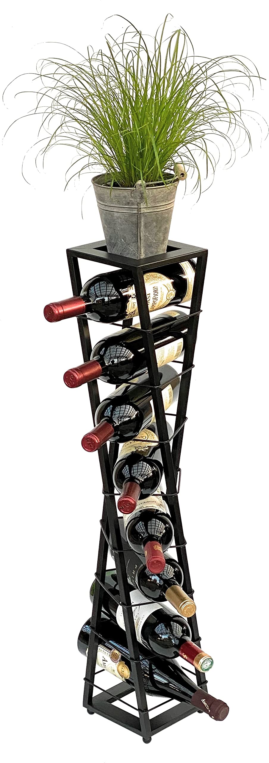 DanDiBo Design Weinregal Metall Schwarz Blumensäule Esperanza 80 cm Flaschenregal Stehend Flaschenst