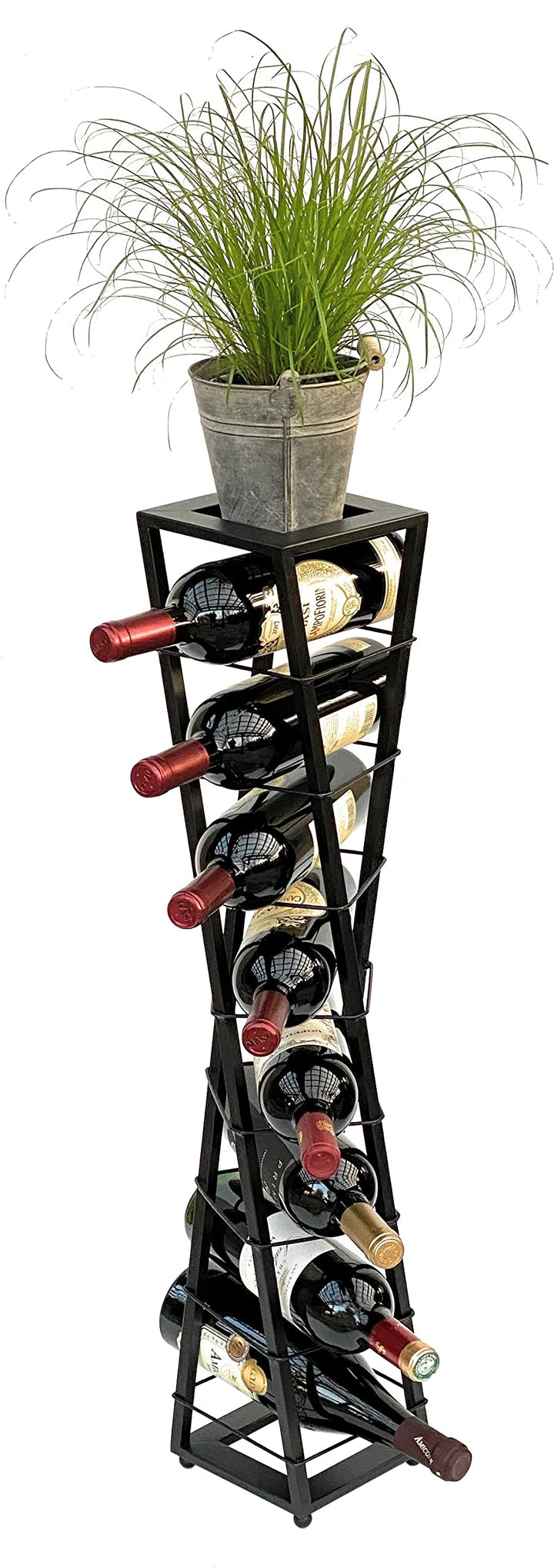 DanDiBo Design Weinregal Metall Schwarz Blumensäule Esperanza 80 cm Flaschenregal Stehend Flaschenst