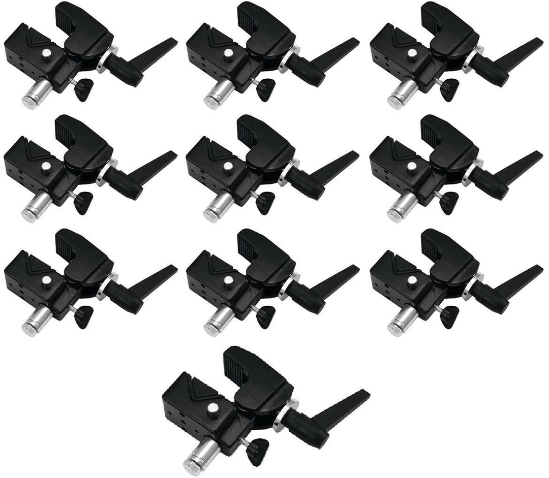 10 x Eurolite TH-2SC QUICK-LOCK Scheinwerfer Haken Super Clamp schwarz incl. Zapfen für 13-55 mm Roh