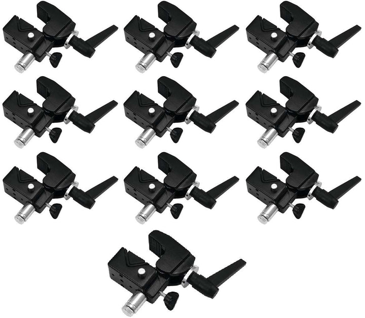 10 x Eurolite TH-2SC QUICK-LOCK Scheinwerfer Haken Super Clamp schwarz incl. Zapfen für 13-55 mm Roh
