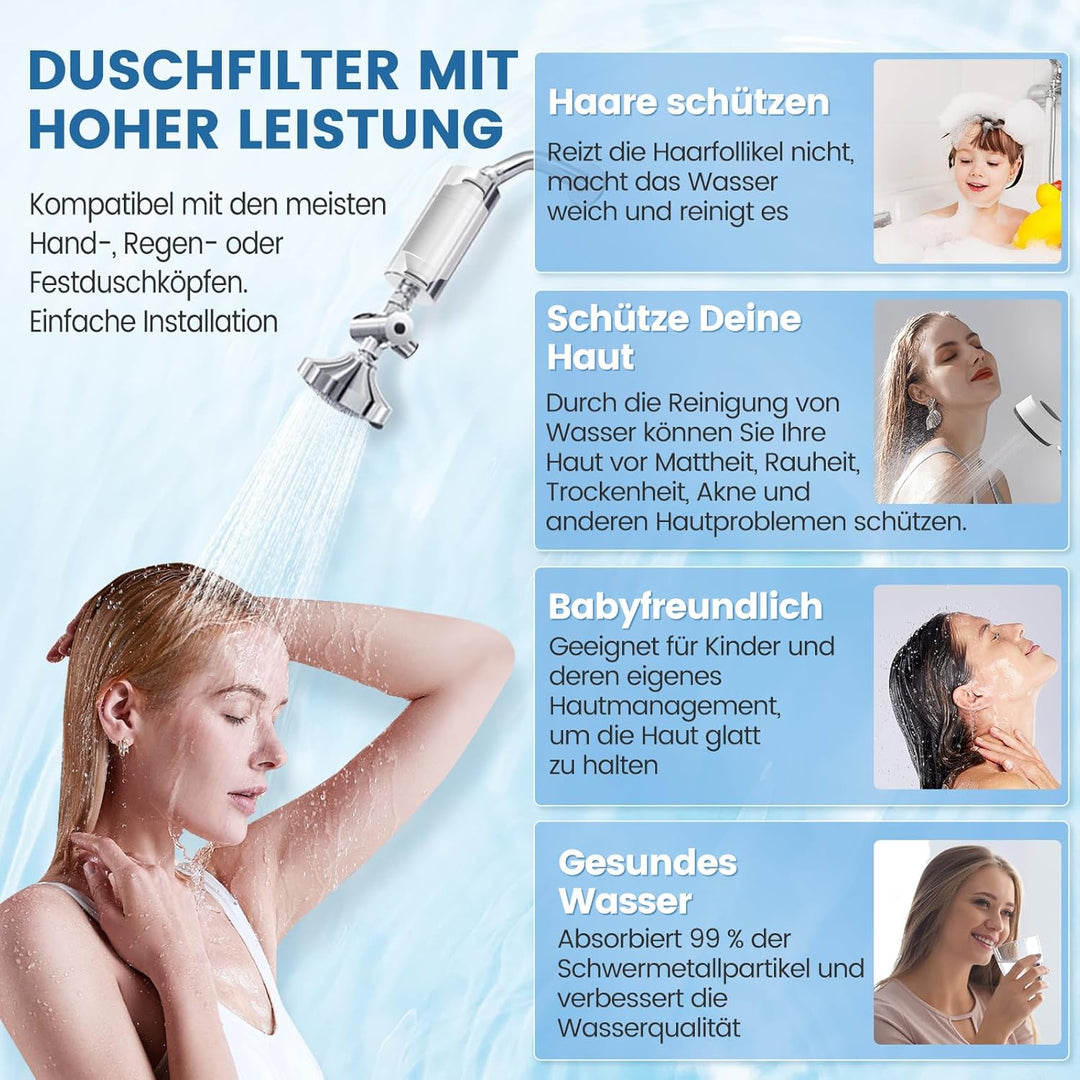Wasser-Duschfilterkartusche Kompatibel mit Philips Water - Inline-Duschfilter, AWP175 Duschfilter Ko