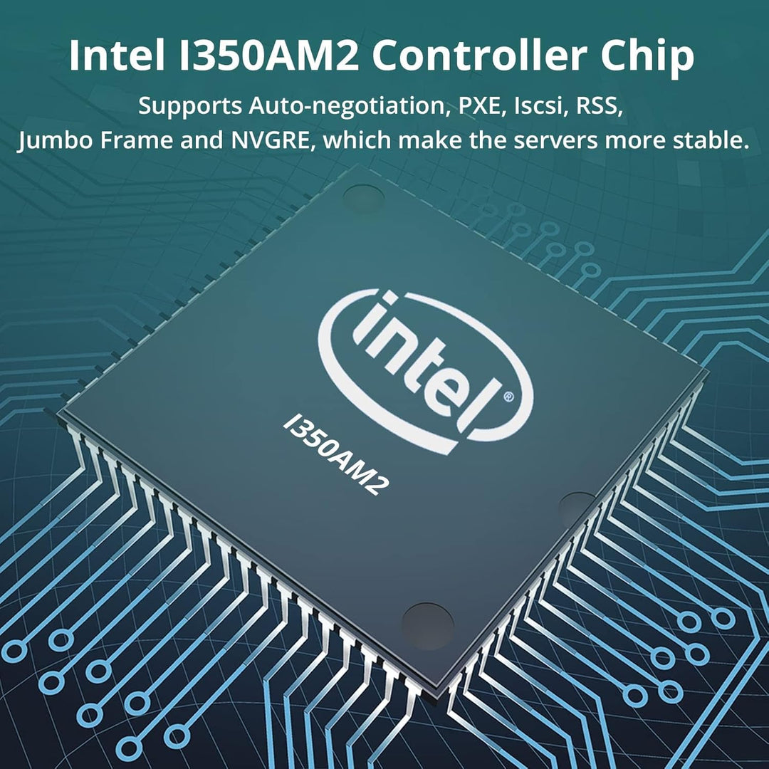 ipolex 1.25G Ethernet-Netzwerkkarte, 2X RJ45+ Port, 10GbE NIC im Vergleich zu Intel i350-T2, unterst
