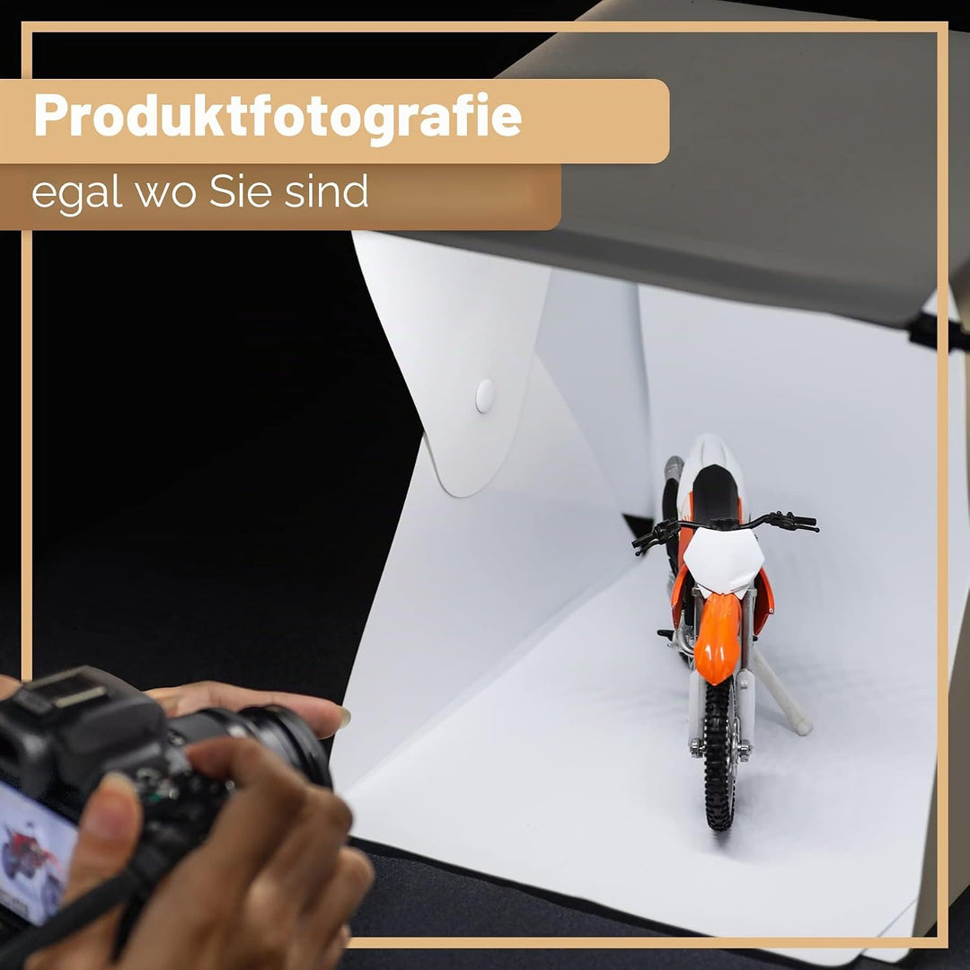Retoo Fotobox Lichtbox Faltbare Mini Fotostudio Lichtzelt LED Beleuchtung Tragbare Faltbare Fotozelt
