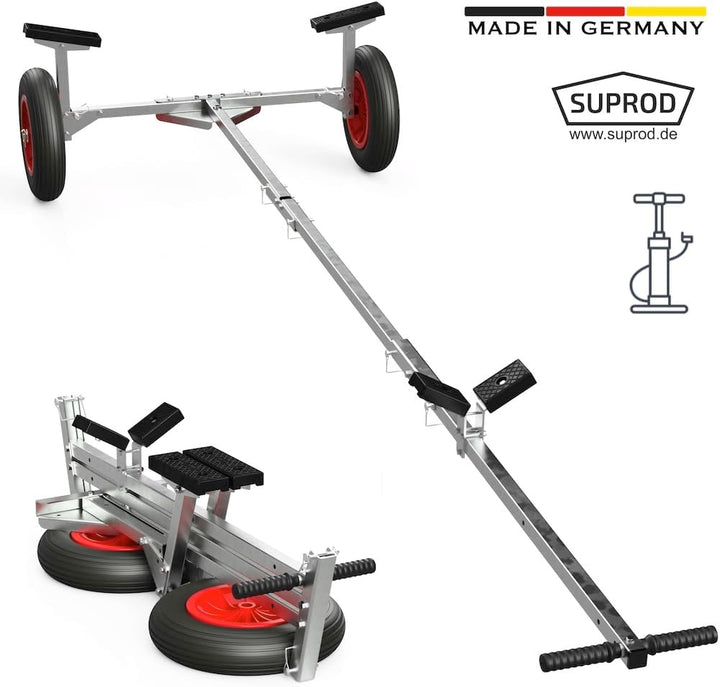SUPROD Faltbarer Bootswagen, Slipwagen, Handtrailer, TR350 Tr350-b (Schwarz/Rot), Tr350-b (Schwarz/R