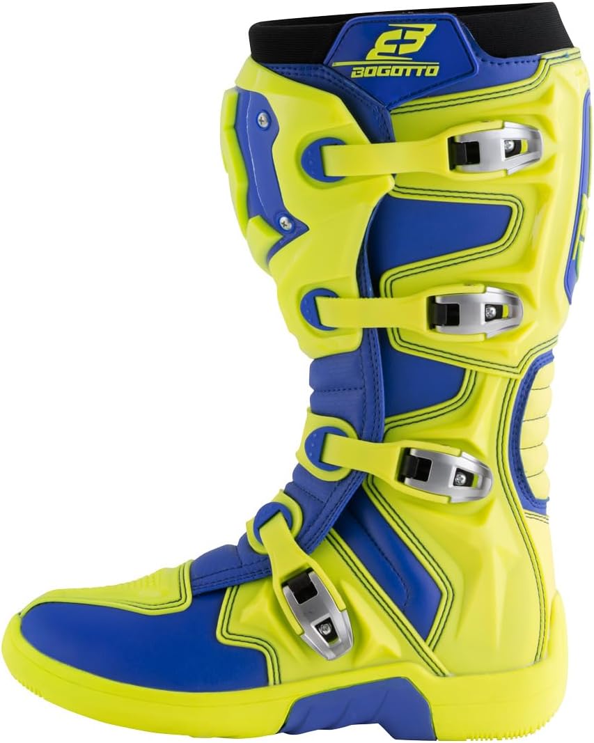 Bogotto MX-6 Motocross Stiefel, blau/gelb, 43 43 EU Blau Gelb, 43 EU Blau Gelb
