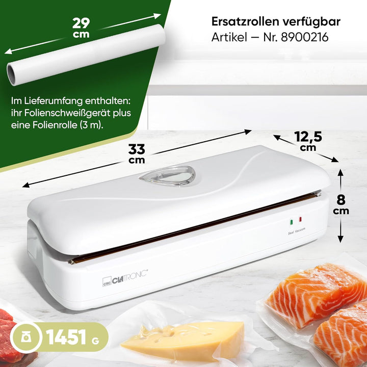 Clatronic Vakuumiergerät/Folienschweissgerät/Vakuumierer/Schweissgerät FS 3261; für Sous Vide; elekt