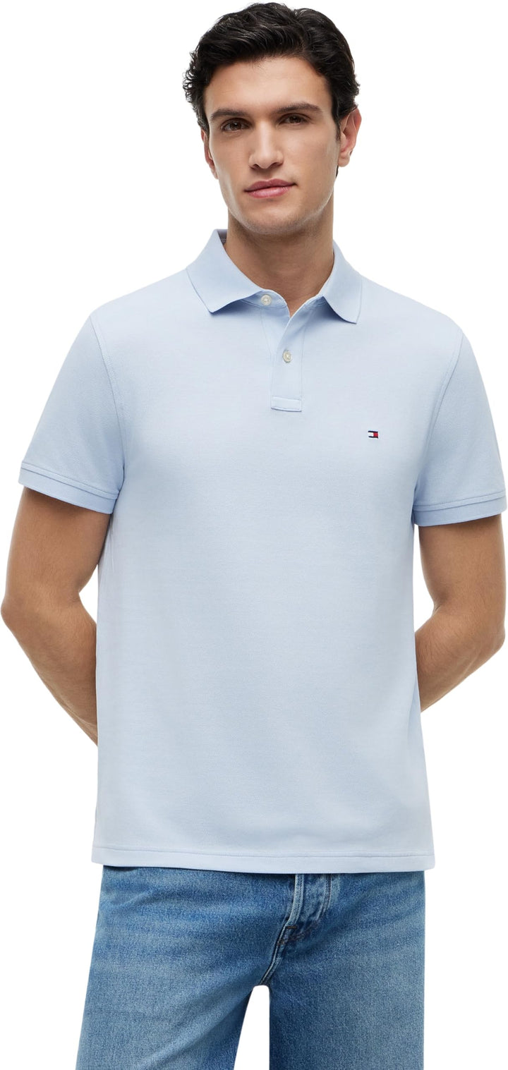 Tommy Hilfiger Herren Poloshirt Kurzarm 1985 Regular Fit S Blue (Breezy Blue), S Blue (Breezy Blue)