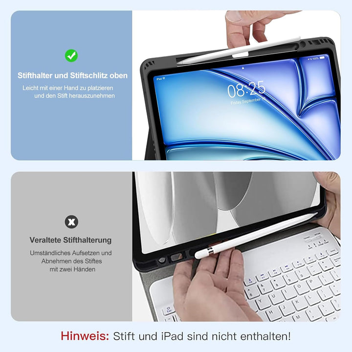 IVEOPPE Tastatur für iPad Air 13 (2025/2024), Hülle mit Tastatur für iPad air 13 Zoll M3/M2, 7-Farbi