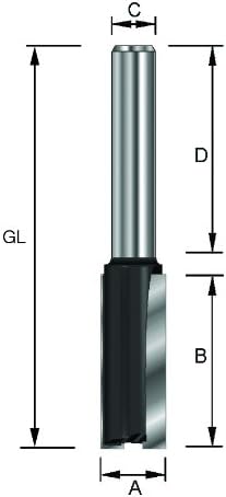 ENT 10202 Nutfräser VHW, Schaft (S) 6 mm, Durchmesser (D) 3 mm, NL 8 mm, SL 32 mm, GL 45 mm D=3 / NL