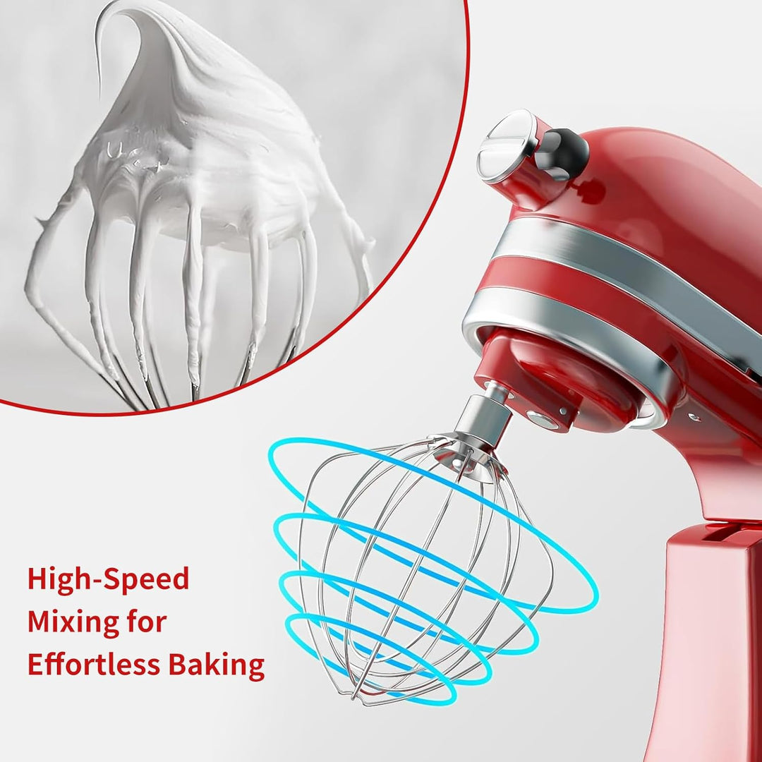 Standmixer-Zubehör, K45WW 6-Drahtiger Schneebesen für KitchenAid 4.5-5 Quart Kippkopf, Edelstahl-Auf